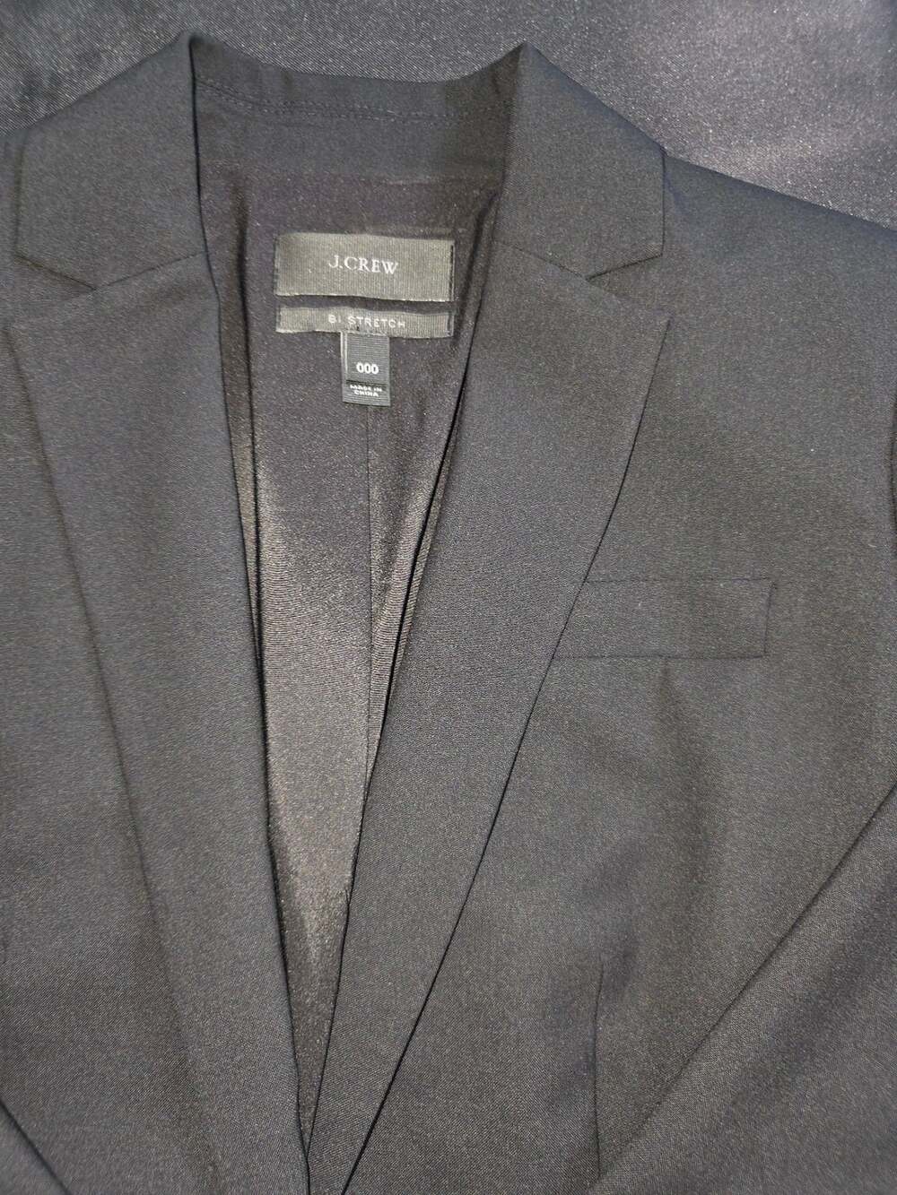 J.Crew Bi-Stretch Blazer Size 00 Black Suit Jacket